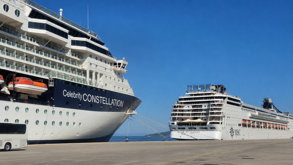 Cruise ships docked at Gruž Port in Dubrovnik