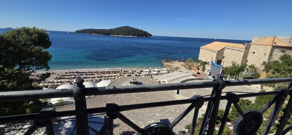 Banje Beach in Dubrovnik with Lokrum Island in the background