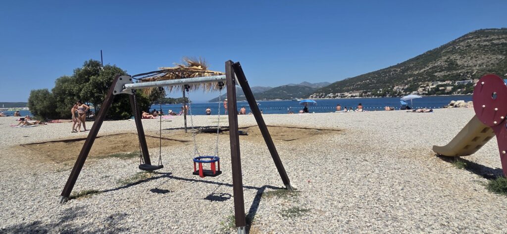 Children’s playground beside Mandrač Beach in Dubrovnik