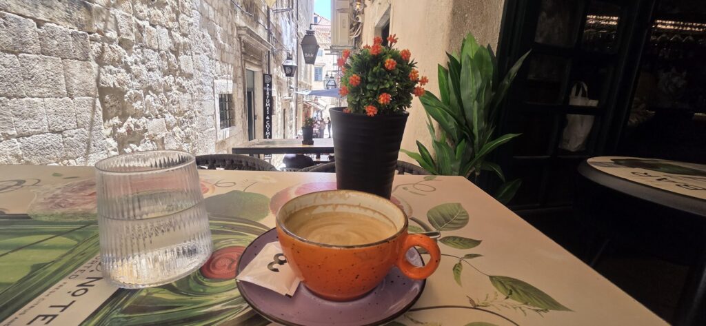 Morning coffee at a quiet café in Dubrovnik Old Town