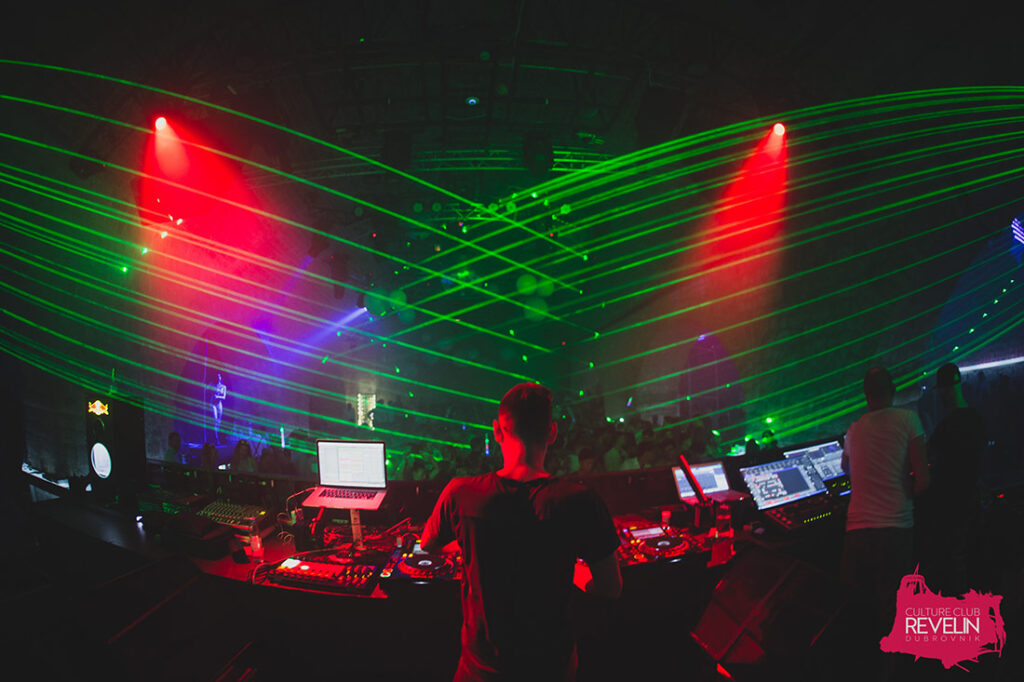 DJ performing inside Culture Club Revelin nightclub in Dubrovnik Old Town.