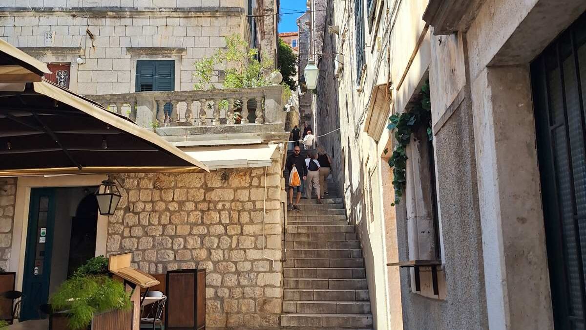 stone street with stairs in Dubrovnik old town