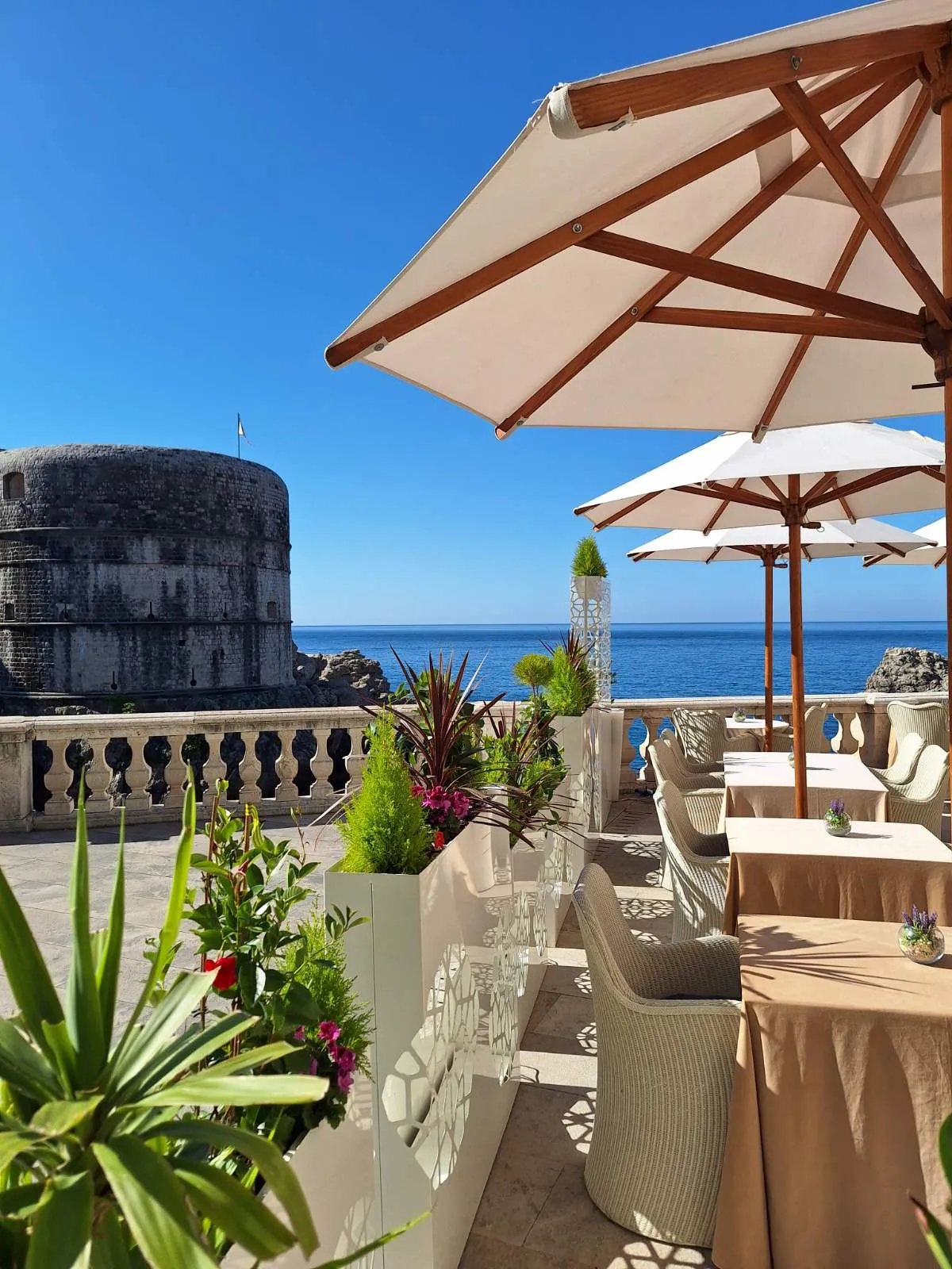 early morning breakfast in dubrovnik