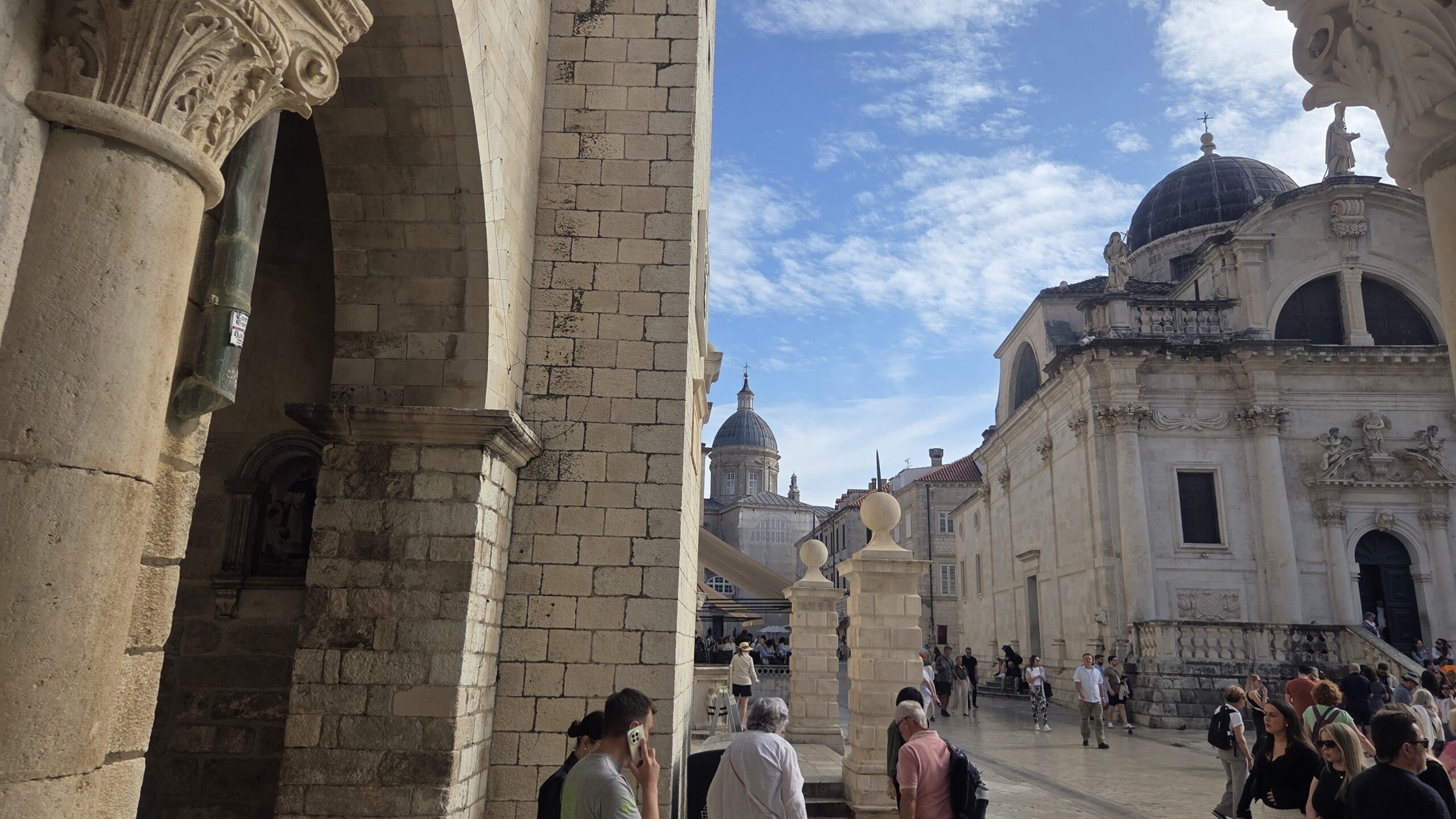 Dubrovnik Cathedral and historic Old Town square, reflecting the rich cultural heritage that surprises many American travelers visiting Croatia.