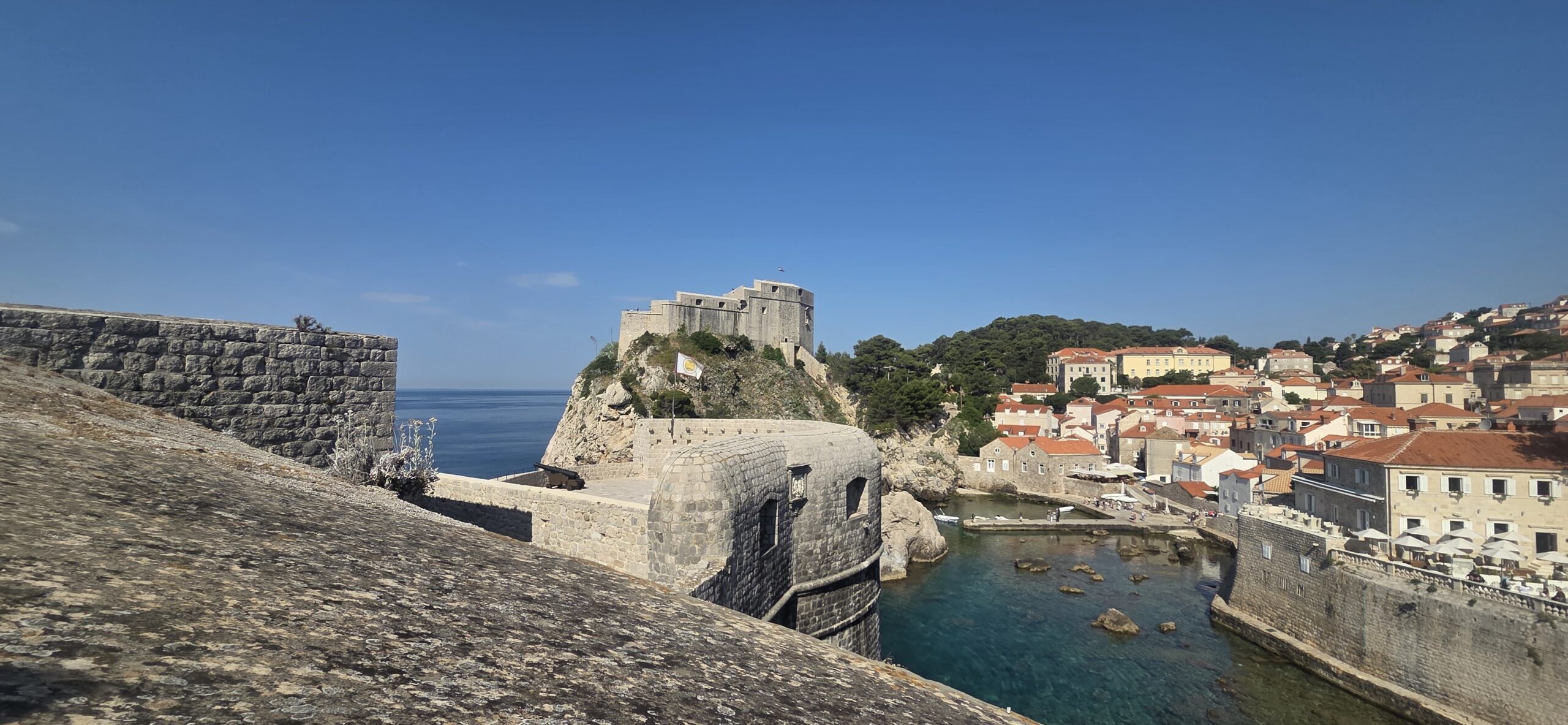 Dubrovnik Old Town and Fort Lovrijenac overlooking the Adriatic Sea, one of the most iconic views for American travelers visiting Croatia.