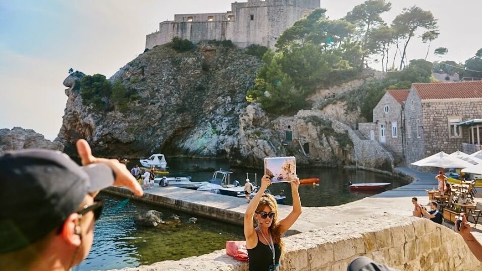 Private local guide in Dubrovnik showing guests Fort Lovrijenac during a relaxed walking tour.