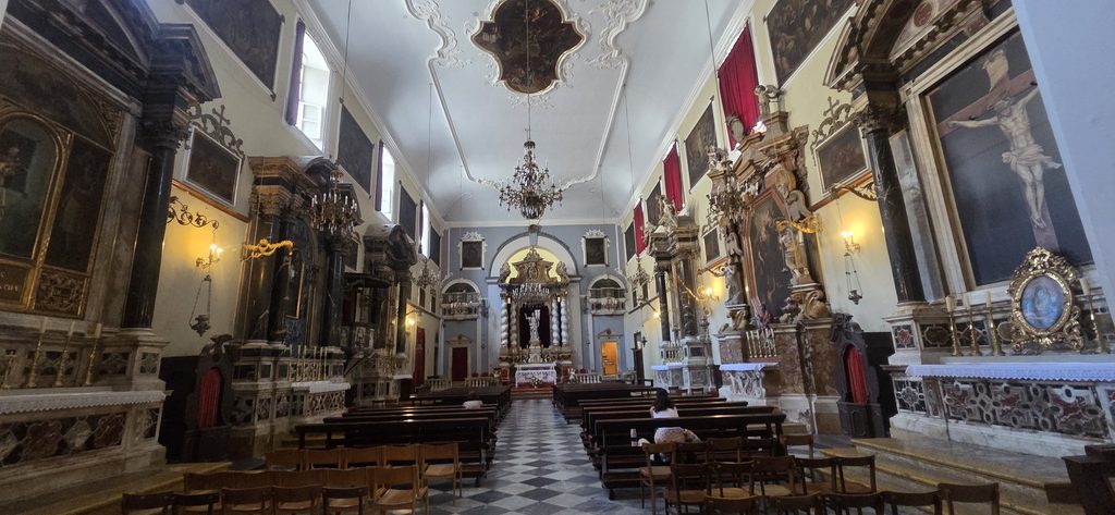Baroque interior of the Franciscan Church in Dubrovnik