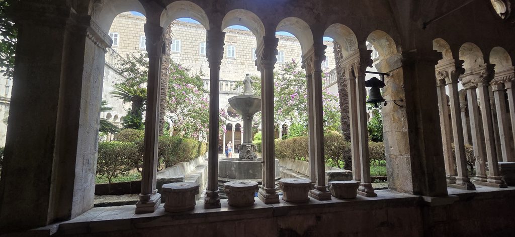 Romanesque-Gothic cloister columns at the Franciscan Monastery Dubrovnik